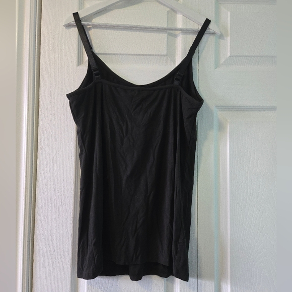 Black Spaghetti Strap Maternity Tank Top - Picture 2 of 7